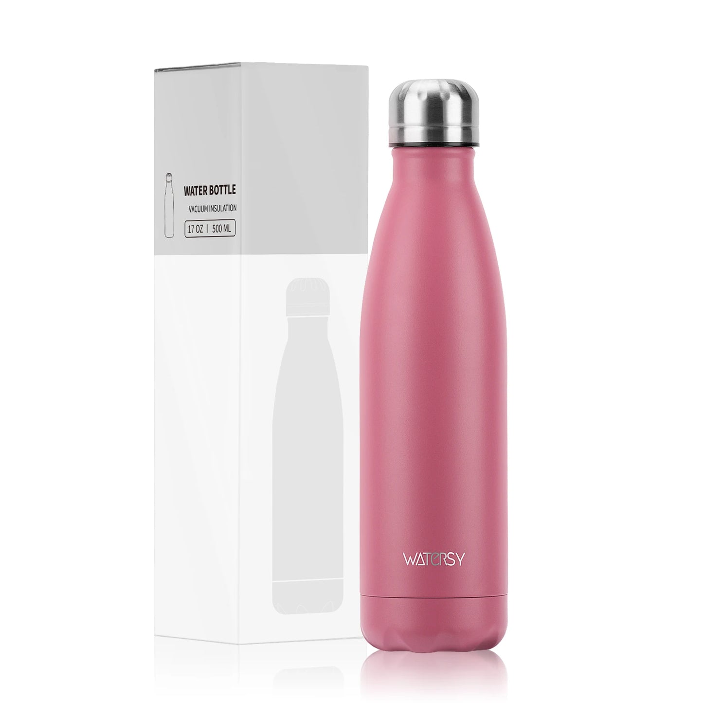WATERSY 500ml Insulated Water Bottle, Stainless Steel Thermal Leakproof Flask, BPA-Free Double Walled Vacuum Bottle for Sports