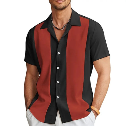 2024 Men's Gradient Striped Shirt Slim Breathable Fashion Short-sleeved High-quality Design Casual Button-down Shirts Male