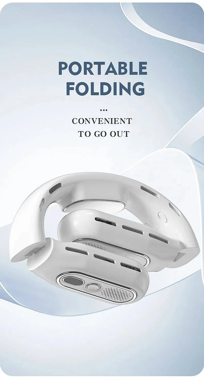 Portable Leafless Hanging Neck Fan USB Charging Small Wind Cooler for Office Camping Outdoor Travel - Thanksgiving Gift Idea