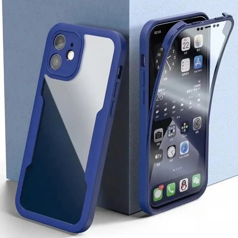 360 Full Body Front+Back Clear Protection Case For iPhone 17 16 Pro Max 13 14 15 Plus 11 12Pro Shell-membrane Shockproof Cover