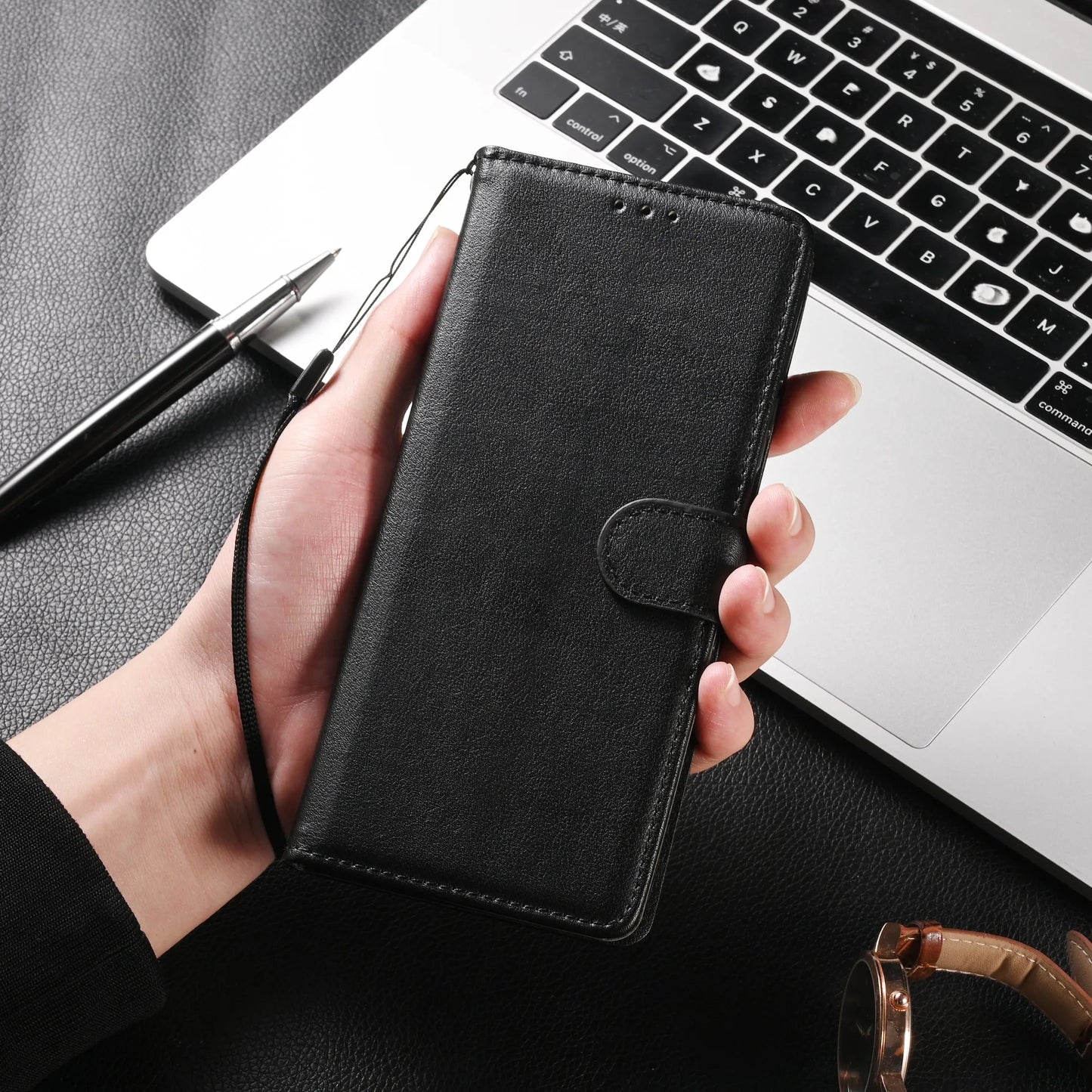 Leather Flip Wallet Case for Samsung Galaxy A Series A10 A12 A13 A14 A20E A21S A22 A24 A25 A33 A34 A51 A53 A54 - ZOOMNSTORE