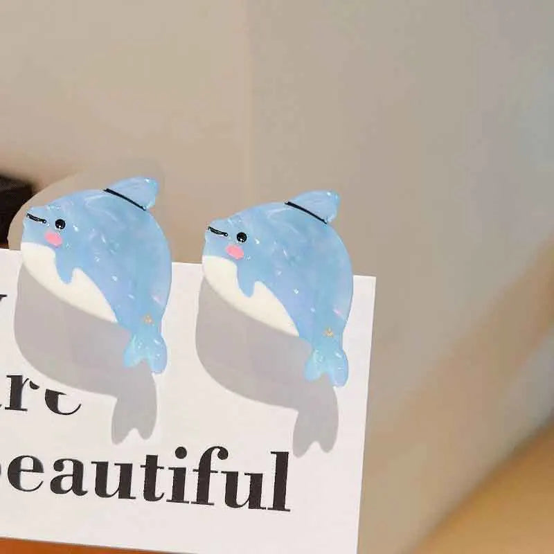 8/6/4Pcs Acetate Ocean Animal Hair Clips Summer Beach Non-Slip Hair Claws Crab Starfish Whale Hair Accessories for Women Girl