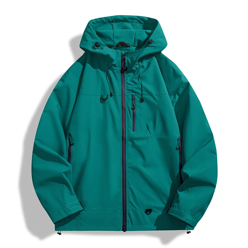Waterproof Windbreaker Jacket – Lightweight Unisex Hiking Coat With Adjustable Storm Hood