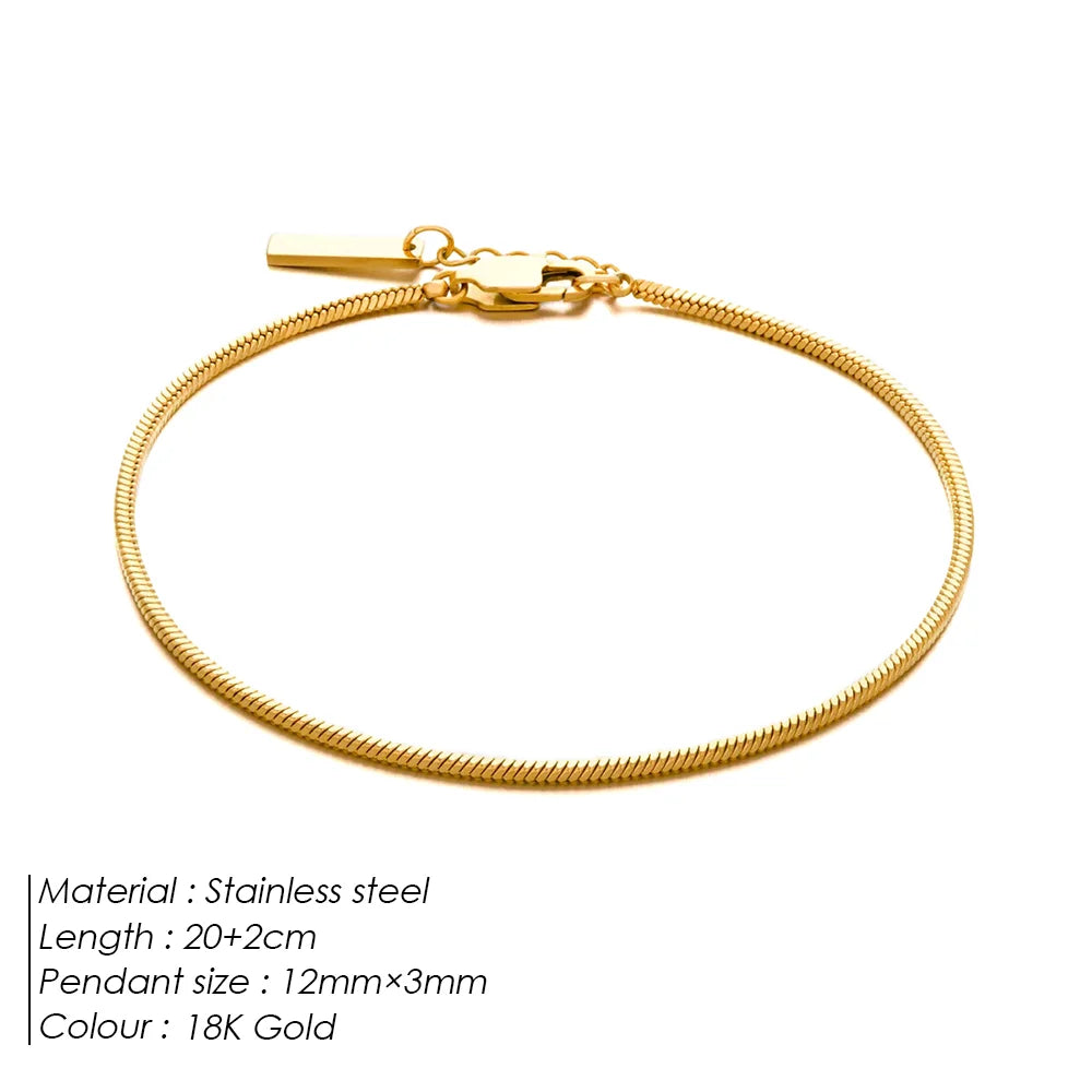 eManco 1.5MM Square chain Bracelet Men's Titanium steel Bracelet simple  Simple new Jewelry Wholesale direct Marketing