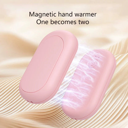 2-in-1 Magnetic Mini Hand Warmer with Three Levels of Temperature, Compact and Portable to Hold in Hand
