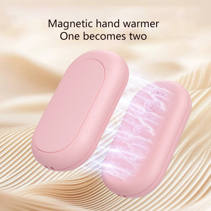 2-in-1 Magnetic Mini Hand Warmer with Three Levels of Temperature, Compact and Portable to Hold in Hand