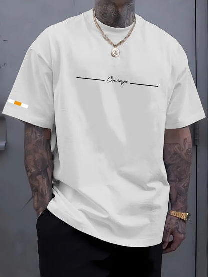 Men's Breathable T-Shirt - Summer Casual Top With Striped Printed Tee Design