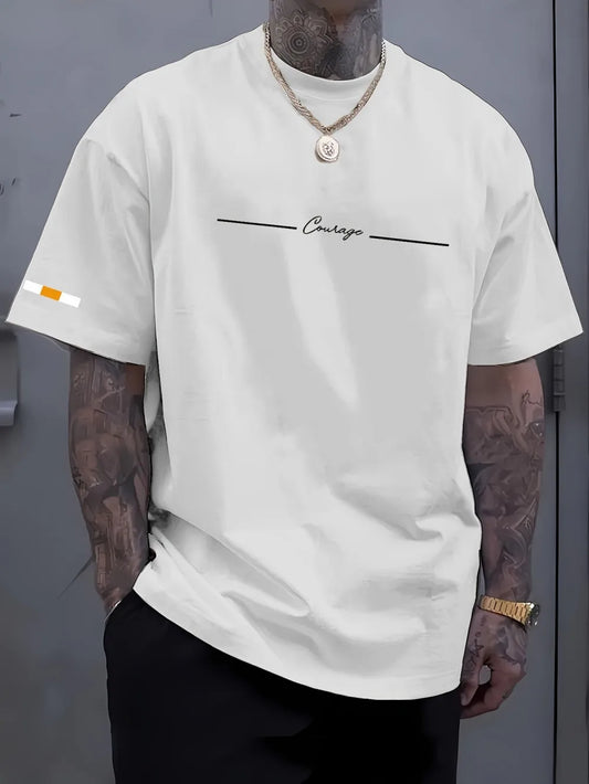 Men's Breathable T-Shirt - Summer Casual Top With Striped Printed Tee Design