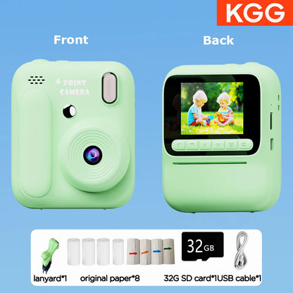 Kids Instant Camera - 32GB Digital Color Printing Camera With 1080P Video & Thermal Print