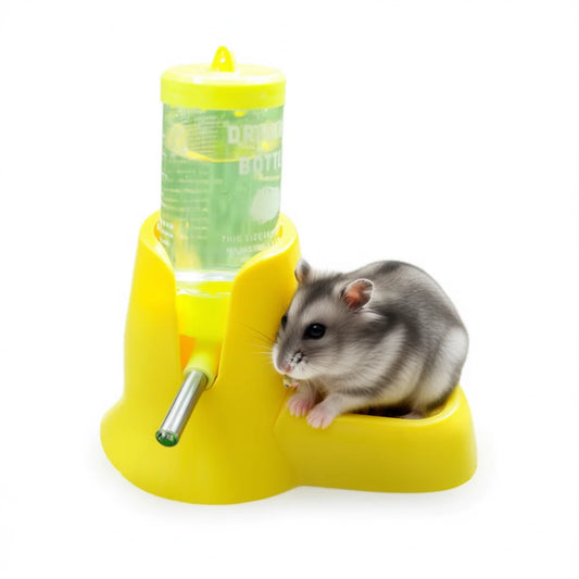 Automatic Small Animal Water Bottle Leak-Proof With Food Bowl - Hamster Guinea Pig Rat Drinking Water Dispenser