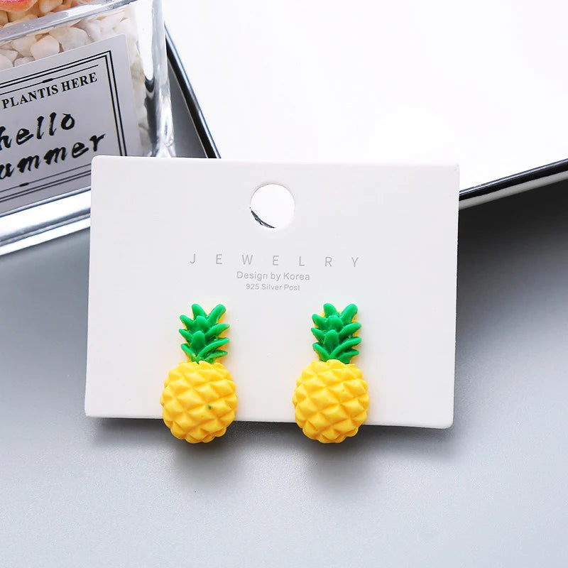 Children's Earrings No Punch Cute Vegetables Flowers Girls Ear Clips Korean Version Pain-resistant Resin Children's Ear Clips