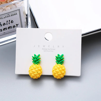 Children's Earrings No Punch Cute Vegetables Flowers Girls Ear Clips Korean Version Pain-resistant Resin Children's Ear Clips