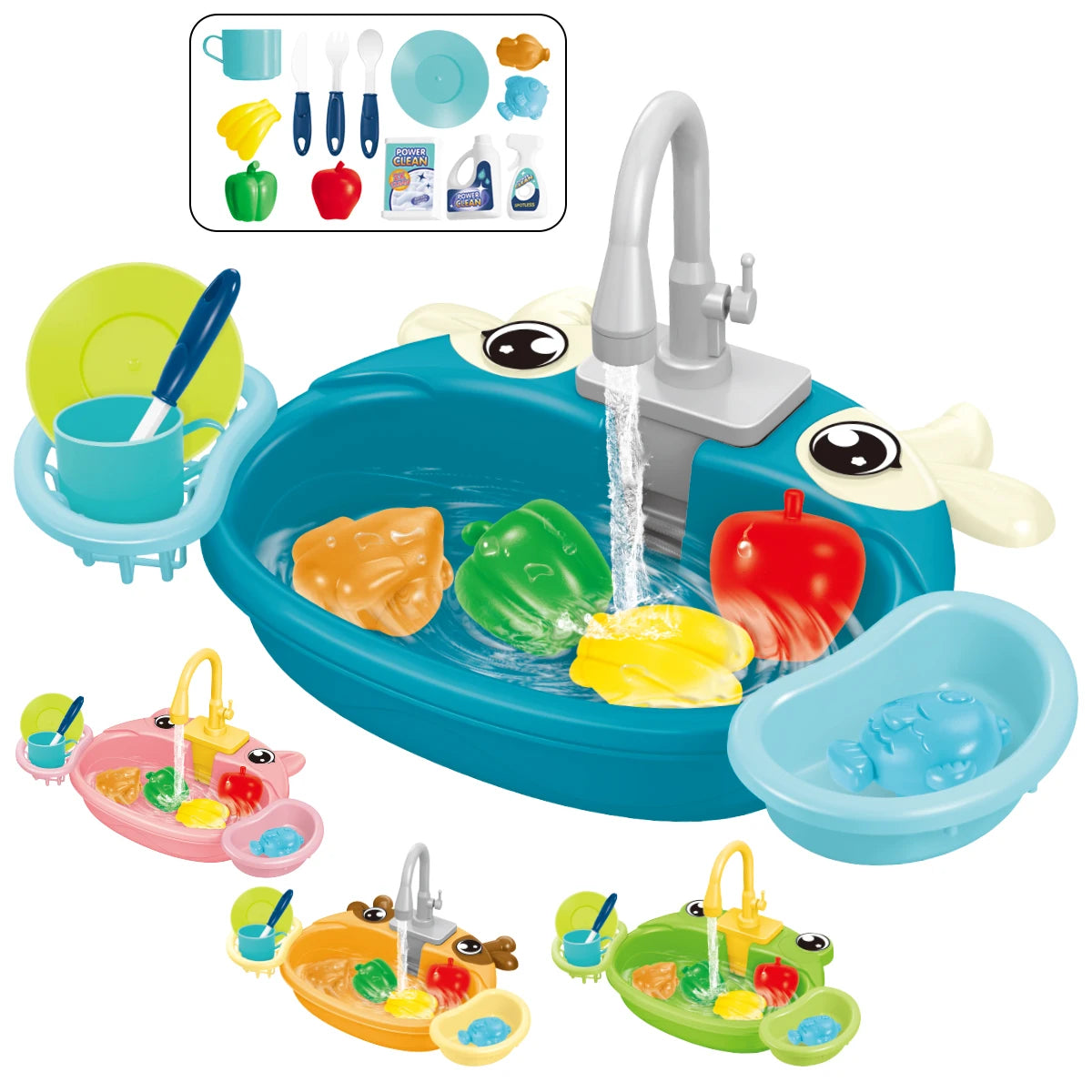 Dishwasher Kitchen Sink Toys, Toddler Kitchen Sink Toy Electric Playing Automatic Water Cycle System Toy Gifts for Kids ﻿