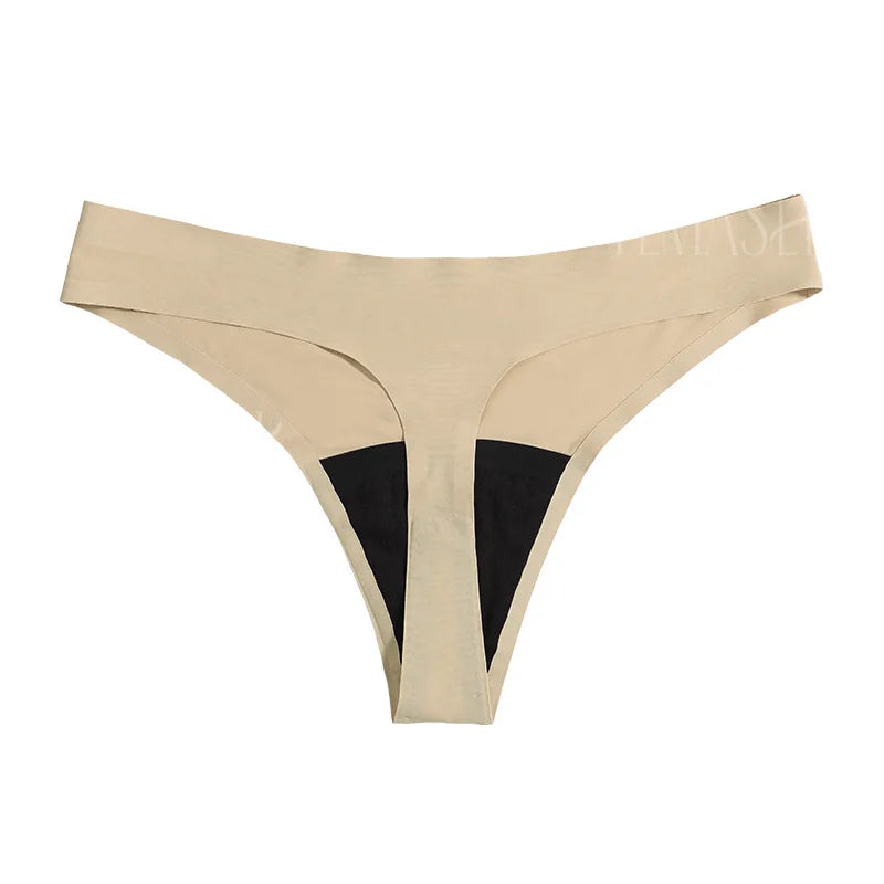 New Design Seamless Low Waist Leak Proof 4 Layer Menstrual Panties Washable Light Flow Period Panties For Women Thong