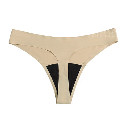 New Design Seamless Low Waist Leak Proof 4 Layer Menstrual Panties Washable Light Flow Period Panties For Women Thong