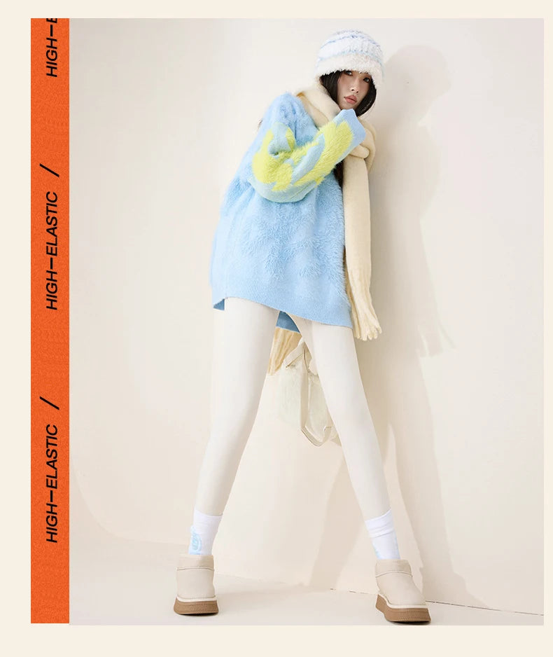 High Waist Fleece Leggings – Seamless Elastic Thermal Leggings Women Warm Winter Tights