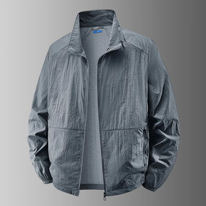 Men's Sun Protection Jacket Windbreaker Spring Summer Outdoor UV Jacket Loose Stand Collar Oversized Sunscreen Coat Fishing