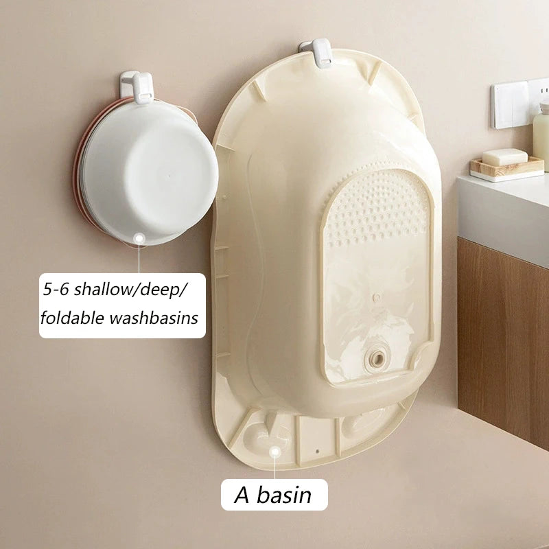 Adjustable No-Drill Wall-Mounted Basin Hook - Space-Saving Bathroom Storage Rack - ZOOMNSTORE