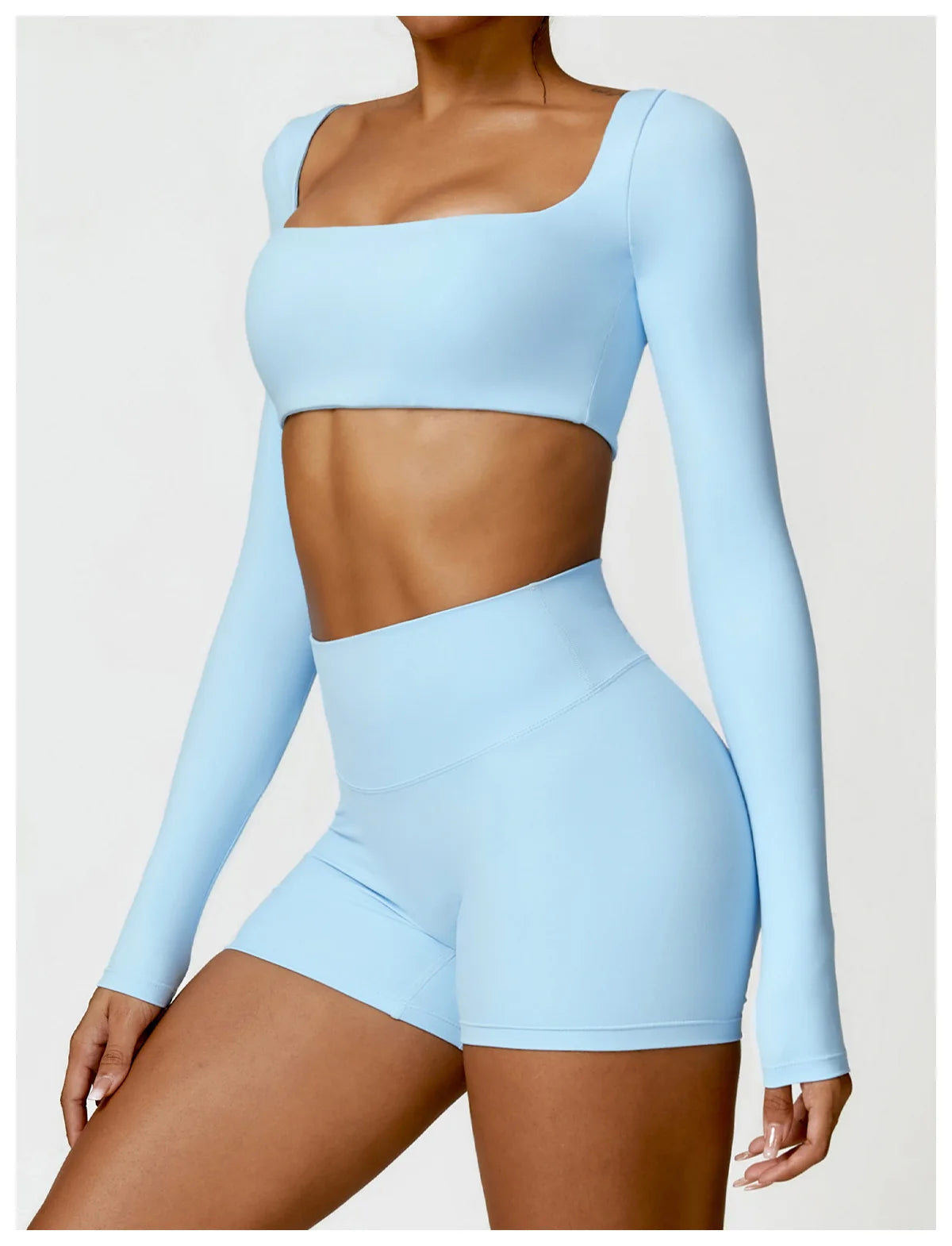 Women Yoga Suit - Quick Dry Gym Tracksuit With Long Sleeve Top & High Waist Leggings