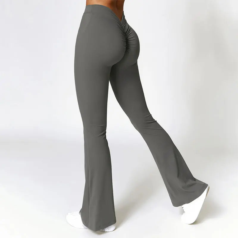 New Yoga Pants Flare Leggings Women High Waist Wide Leg Pants Women Gym Fitness Sports Flared Pant Dance Trousers V-shaped Hip