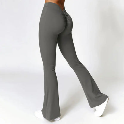 New Yoga Pants Flare Leggings Women High Waist Wide Leg Pants Women Gym Fitness Sports Flared Pant Dance Trousers V-shaped Hip
