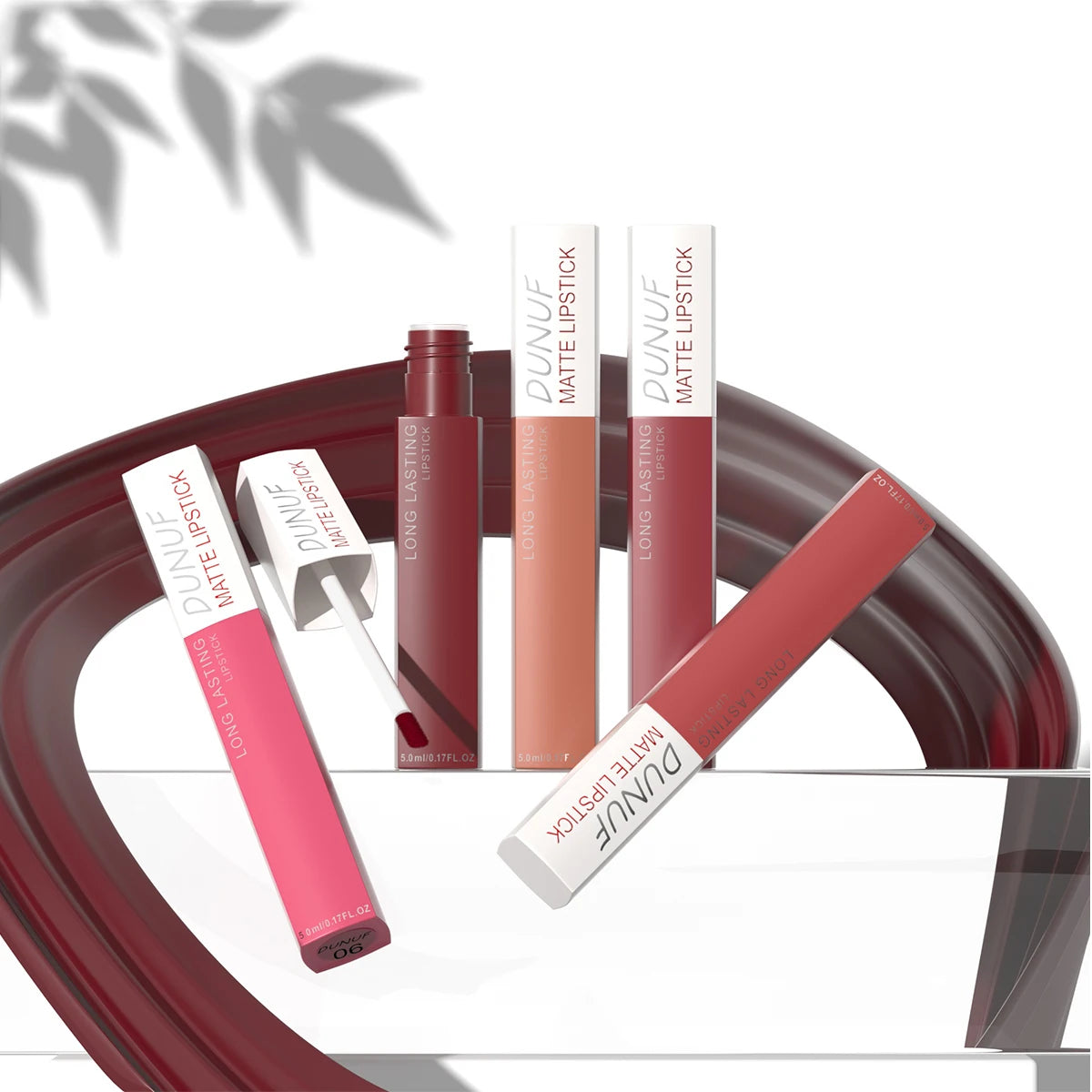 Matte Lip Gloss 8pc/set-Waterproof Long Lasting Non-Stick Cup Liquid Lipstick Kit Nude Bold Shades Moisturizing Lip Tint Makeup