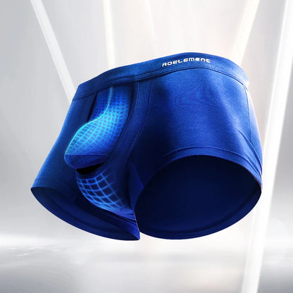 Gun-bullet separation underwear for men, scrotal support venous bottom pants, ice silk bag, curved men's briefs