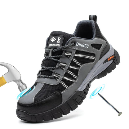 Safety Work Boots Steel Toe Anti-smash Anti-puncture Indestructible Work Shoes for Men Women, Lightweight Breathable Non-slip Wear Resistant Rubber Sole Industrial Construction Protective Footwear, Shock Absorbing Comfort Ins