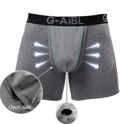 Men's Boxer Shorts Cotton Velvet Underwear Man Breathable JJ Hole Bullet Separation Pouch Underpants Male Winter Warm Panties