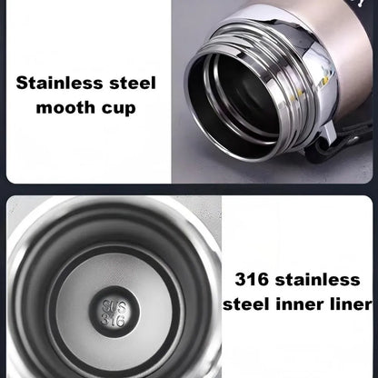 800ml/1000ml 316 Stainless Steel Thermos Cup Sports Home Travel Kettle Portable Sling Kettle Large Capacity Outdoor