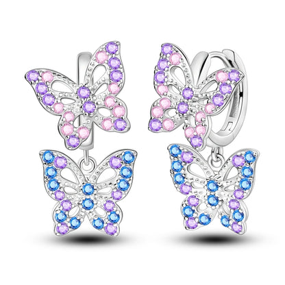 Sterling Silver Hoop Earrings – Zirconium Star Drop Style For Women’s Anniversary Jewelry Gift
