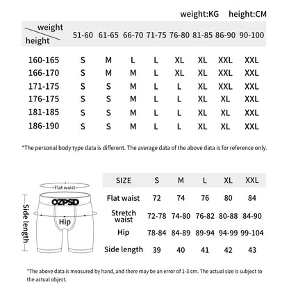 4/5Pcs Men Sexy Underwear Boxers Breathable Summer Men's Panties Fashion Print Underpants Male Plus Size L-XXL Man Boxers Trunks