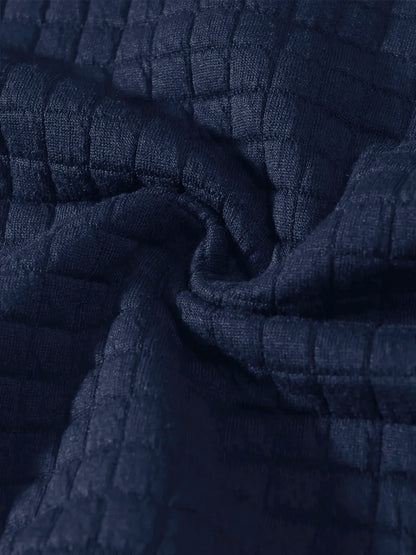 Autumn Men's Crew Neck Pullover Solid Color Casual Jacquard Check Sweatshirt Long Sleeve Warm Slim Sweaters Knitted Streetwear