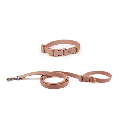 Adjustable Dog Collar Leash Set Waterproof Washable PVC Pet Collars Combo Dirt Resistant Quick Release Buckle Soft Dog Leashes