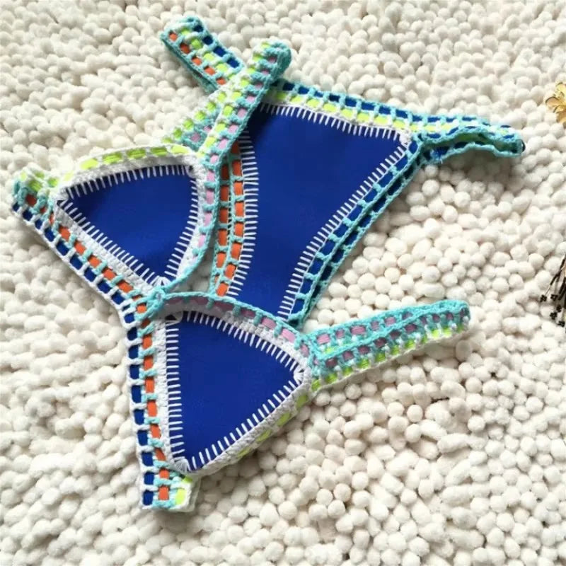 Neoprene Bikini Set - Sexy Two Piece Womens Swimsuit for Summer Beach Wear - ZOOMNSTORE