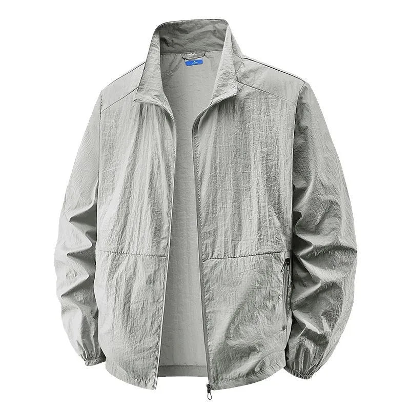 Men's Sun Protection Jacket Windbreaker Spring Summer Outdoor UV Jacket Loose Stand Collar Oversized Sunscreen Coat Fishing