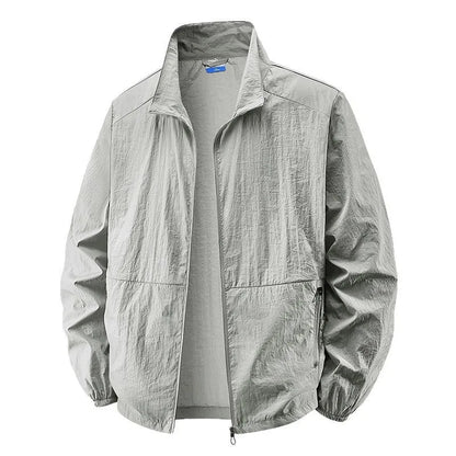 Men's Sun Protection Jacket Windbreaker Spring Summer Outdoor UV Jacket Loose Stand Collar Oversized Sunscreen Coat Fishing