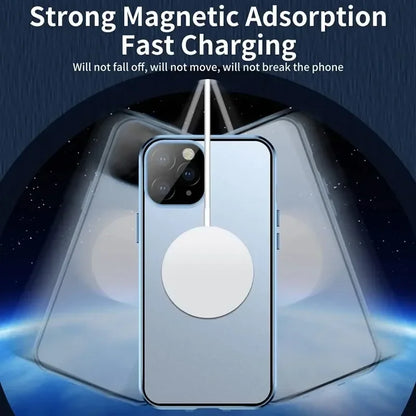 Metal Magnetic Anti Peeping Privacy Case For iPhone 17 16e 15 14 13 12Pro Max Magsafe Case 360 Protection Shockproof Phone Cover