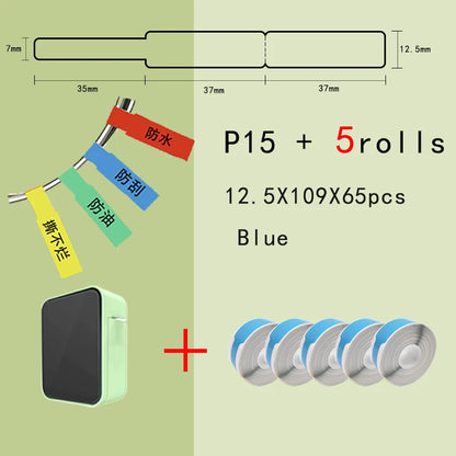 P15 Network Cable Label Printer Mini Wireless Bluetooth Labeling Machine similar as D110 Handheld Printer  Thermal  Price Label