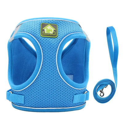 Dog Harness Pet Leash Vest-style Cat Breathable Adjustable Rope Reflective Pet Supplies Small Medium Dog Walking Harness Lead