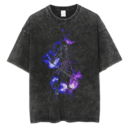 Japanese Anime Naruto Vintage Tshirt Harajuku Streetwear Men Washed T-Shirt Cotton Tops Fashion Summer Short Sleeve Tees Shirts