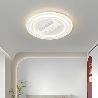 IRALAN Bladeless Ceiling Fan with Light 6-Speed DC Motor with Remote for Bedroom Living Room Dimmable LED Bladeless Fan Lamp