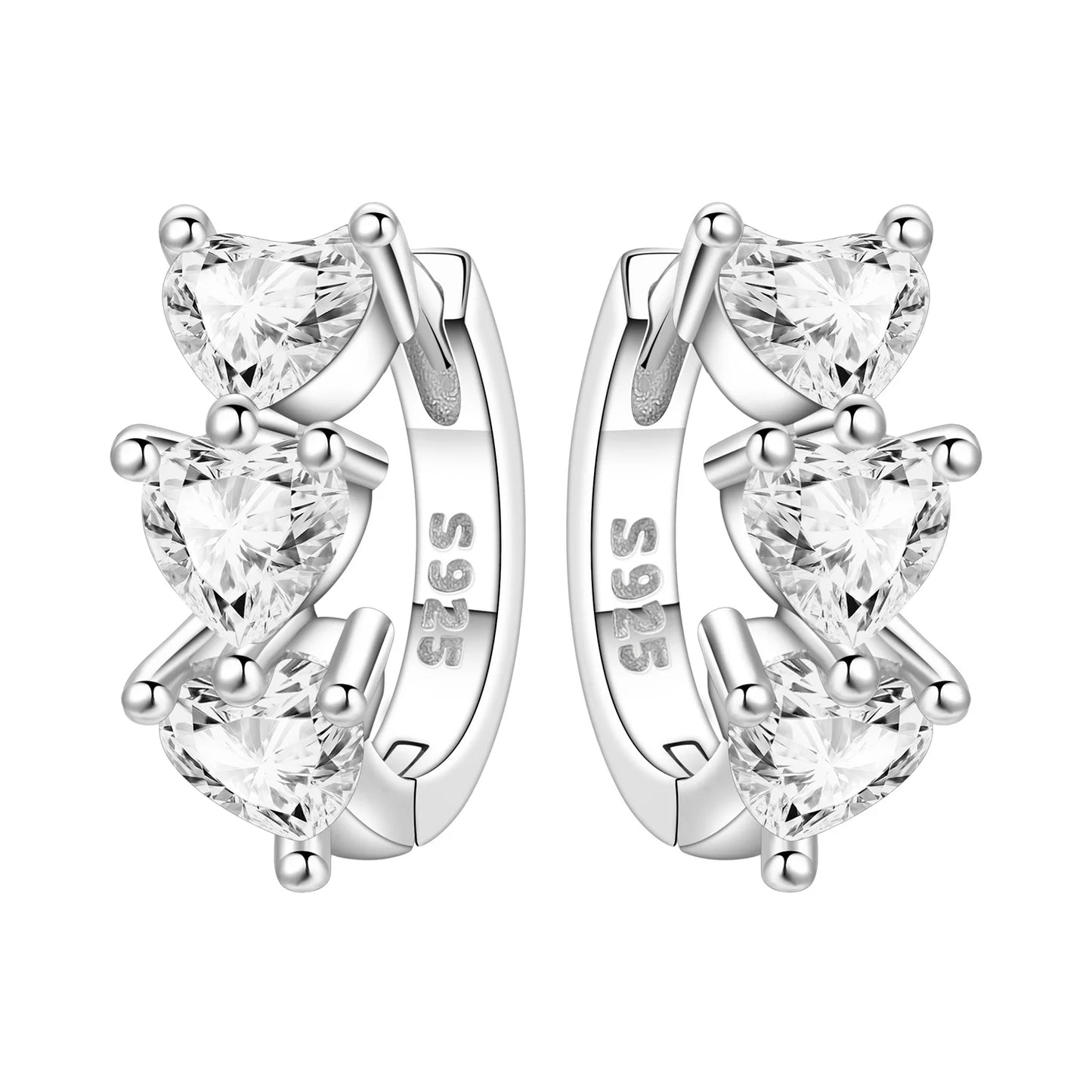 Orstarry S925 Sterling Silver Square Chain With Stone Inlaid Earrings Hoop Earrings For Women Jewelry Original Party Trendy Gift