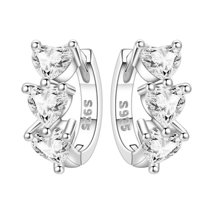 Orstarry S925 Sterling Silver Square Chain With Stone Inlaid Earrings Hoop Earrings For Women Jewelry Original Party Trendy Gift