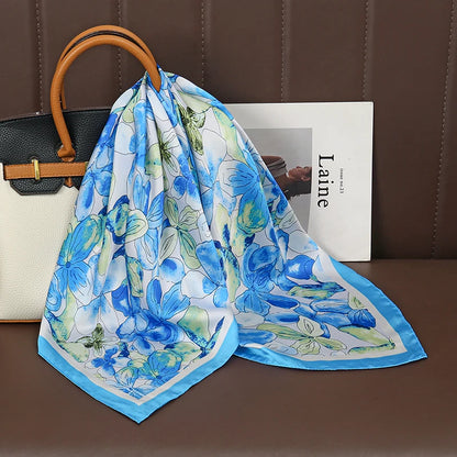 Luxury Satin Silk Scarf - Womens Fashion Shawl Hijab Neckerchief Bandana 2023