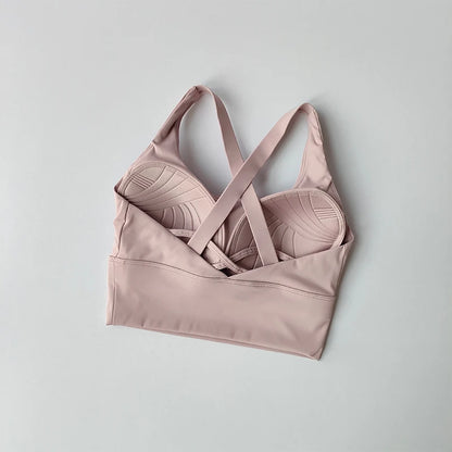 Seamless Sports Bra - Breathable Push Up Running Fitness Crop Top With Rear Buckle