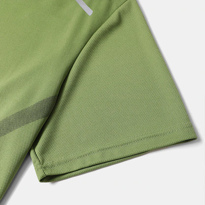 Men's Quick-Dry Sports Shirt – Multicolor Summer Running Badminton Tee with Reflective Strip