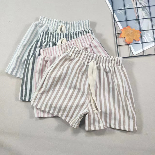 Children's Cotton Shorts - Boys Casual Summer Pants With Elastic Waist, Loose Fit - ZOOMNSTORE