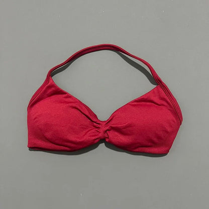 Impact Sports Bra - High Support Strappy Halter Bra With Removable Pads
