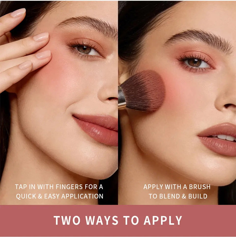 New Matte Blush Cream to Powder Cushiony Bouncy Texture Long Lasting Natural Flush Brightens Face Complexion Woman Makeup